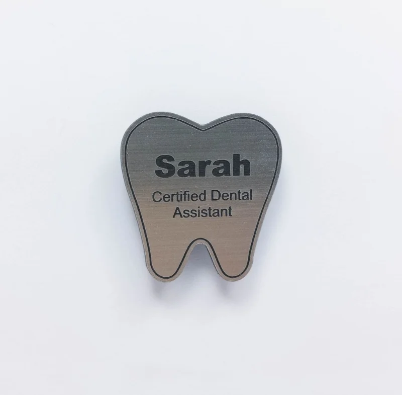 Tooth shape, brushed metal