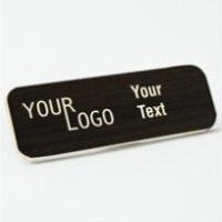 Name tag – engraved plastic Kona / Ash – round corners – magnetic
