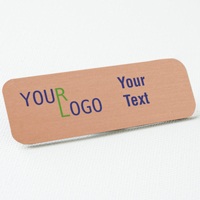 name tag color printed brushed aluminum copper round corners